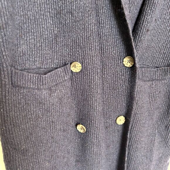 J.crew Long Sleeve Double Breasted Cardigan Jacket Navy XXS Wool Alpaca - Picture 12 of 16